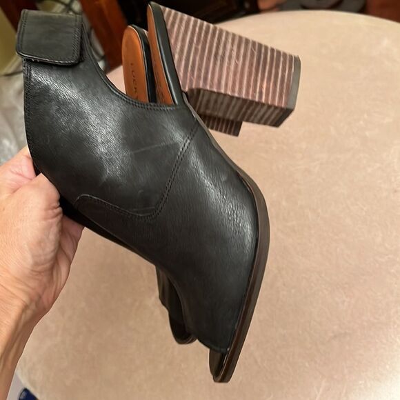 Lucky Brand Sz 9 Lizette Leather Open-Toe Ankle Booties EUC - Picture 10 of 13